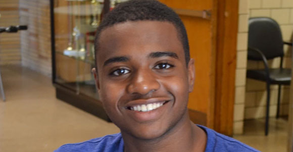 high school student smiling