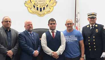 Junior Firefighter is sworn in at Park Ridge, New Jersey